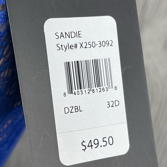 Frederick's of Hollywood‎ Demi Lace Underwire Bra (Sandie) in Blue Size 32D NWT - Picture 9 of 9